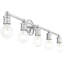 Superbe luminaire de meuble-lavabo de 42 po avec abat-jour en verre transparent soufflé à la main - 5 lumières.-1399164669