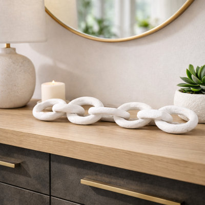 Objet de chaîne en métal pour décoration intérieure - Sculpture contemporaine pour la décoration de salon ou de bureau