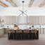 6000K Daylight 40W Dimmable LED Linear Pendant Light, Black Iron Aluminum Modern Chandelier with ETL Certified