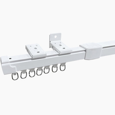 37-142In Telescopic Ceiling Curtain Track System For Curtains,Retractable Measurement Free Heavy Duty Curtain Rail Track Set As Room Divider,Adjustable Sliding Wall Mount Aluminum Curtain Track