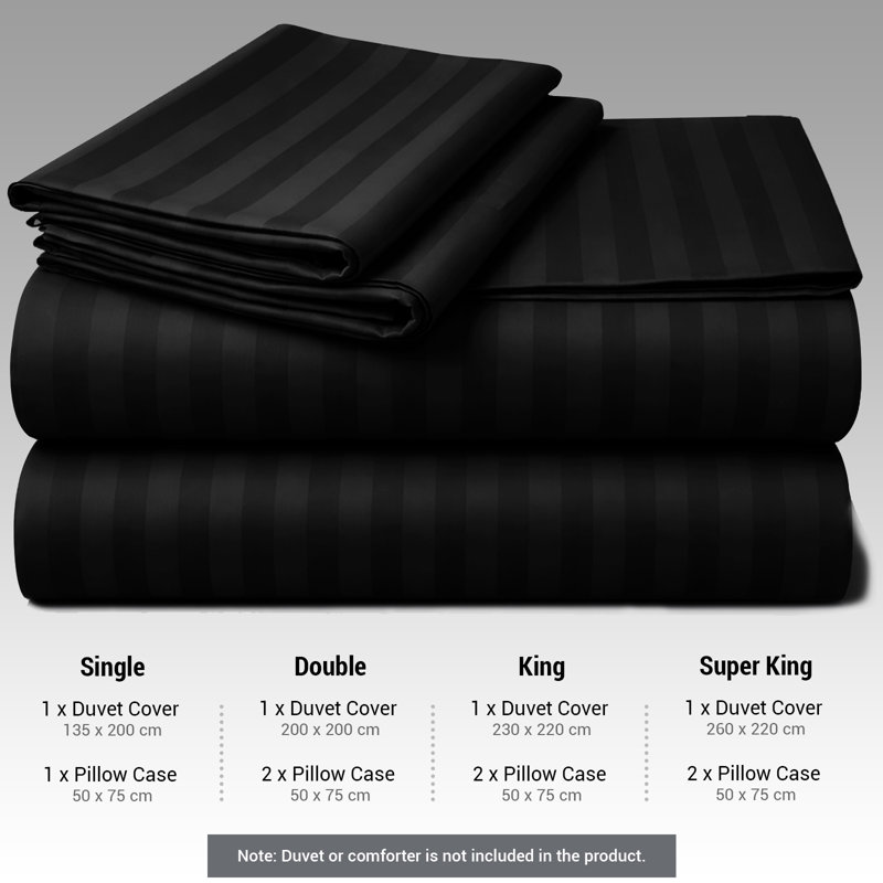 Microfiber Striped Duvet Cover Set, Single