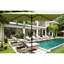Parasol de patio 6 pi x 9 pi, système de levage facile, jardin de loisirs 9 pi x 6 pi, cadre rouillé, mécanisme d'inclinaison pour la piscine