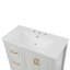 Meuble-lavabo de 36 po de largeur avec lavabo en céramique, meuble-lavabo autoportant avec portes à fermeture douce, 4 tiroirs à fermeture douce, poignées en métal-117261567