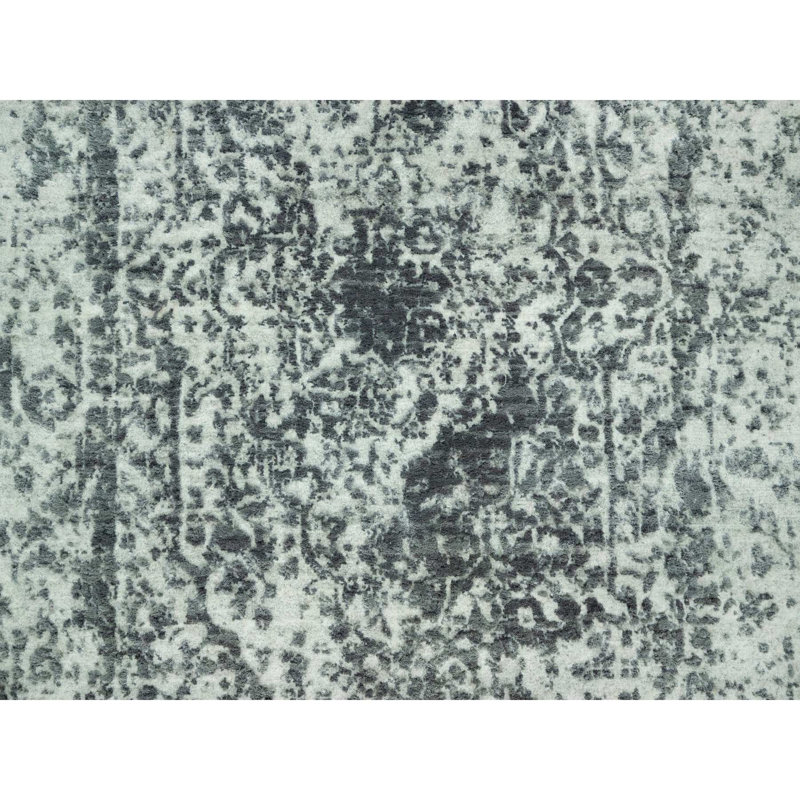 Tapis de couloir gris en laine noué à la main 2 pi 6 po x 15 pi 8 po 9499F0E045AC4A1E959B94945F7F7483