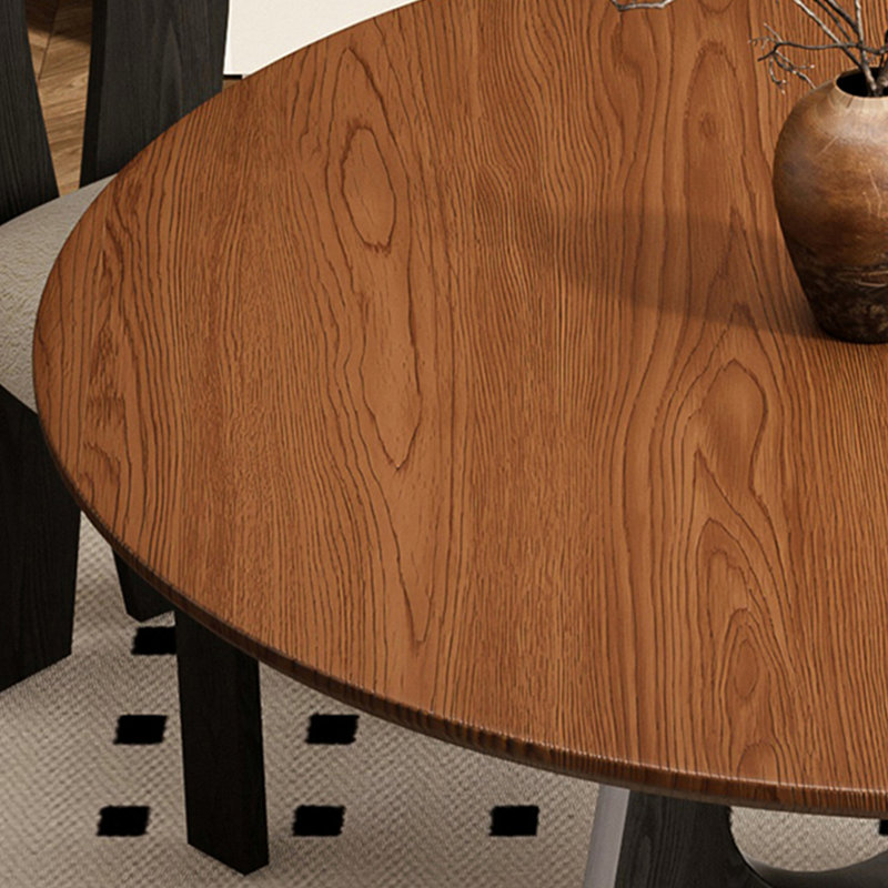 Medieval Style Solid Wood Round Dining Table, 28.74"H x 39.37"L x 39.37"W