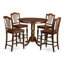 Ensemble de table de salle à manger 3 pièces à hauteur de comptoir comprenant une table ronde en bois et 2 chaises de cuisine, noir et cerisier-1470158904-1562003993-1562003995