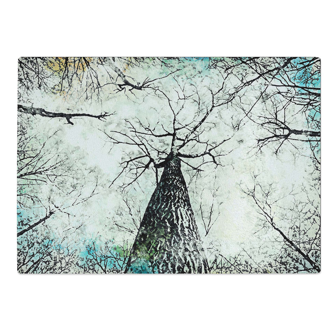 Glass Majestic Trees in Abstract Chopping Board