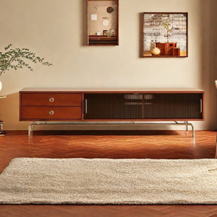 Retro solid wood storage TV cabinet