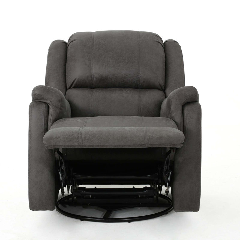 Themba Swivel Recliner, Slate Microfiber / Microsuede