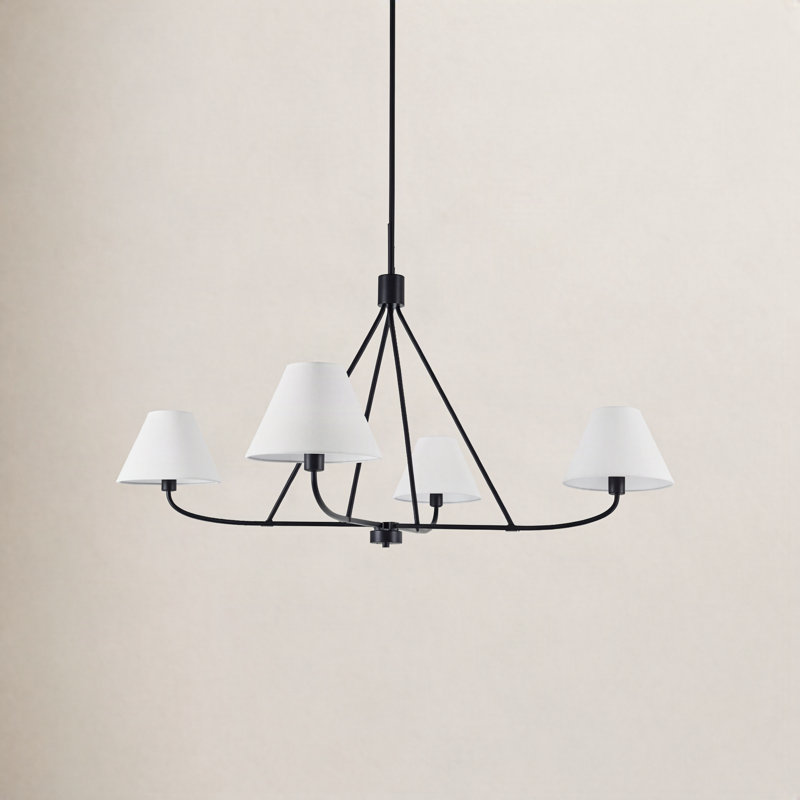 Iron 4-Light Chandelier, Noir mat