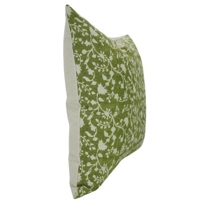 Housse de coussin en lin pur, taie d'oreiller carrée en lin Prin 18 x 18, coussin décoratif floral - RAMESHWARAM