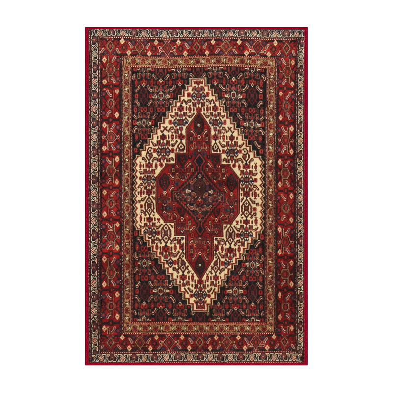 Tapis oriental rouge / crème, Rectangle 5 pi x 7 pi