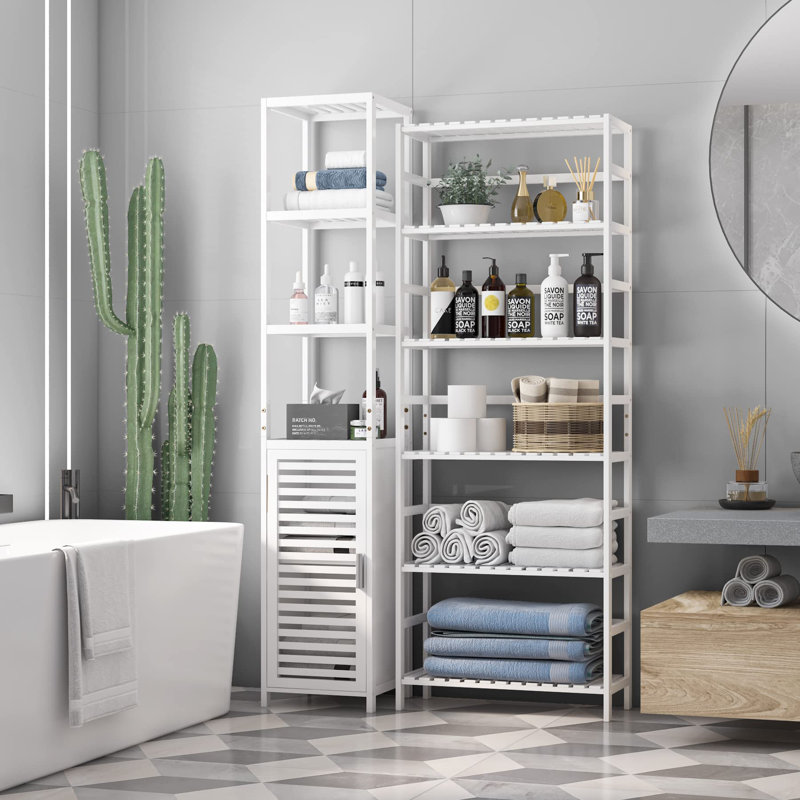 Whitley 161cm H x 60cm W Solid Wood Etagere Bookcase, White
