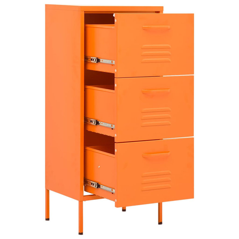 Storage Cabinet Freestanding File Cabinet with Shelves for Office Steel, Orange 1