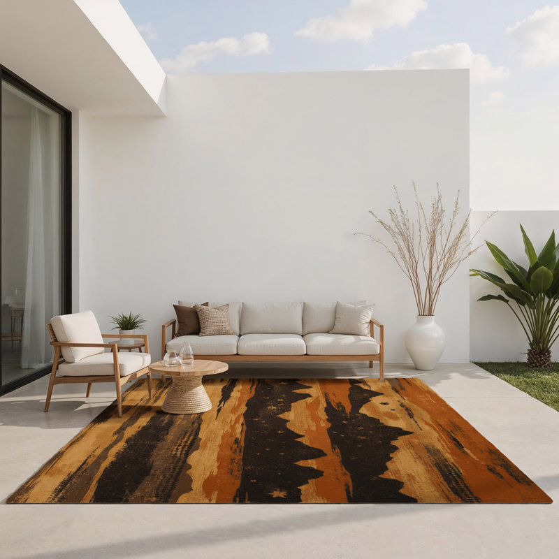 Tapis intérieur et extérieur Pale Echoes, Rectangulaire 8 pi x 10 pi