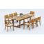 9 Pcs Grade-A Teak Wood Dining Set: 94" Double Extension Mas Rectangle Trestle Leg  Table And 8 Travota Stacking Arm Chairs #11TV2108-699398441