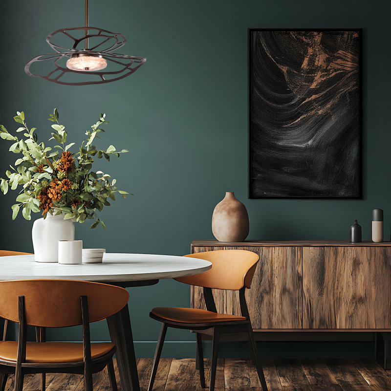 Muse LED Pendant, Dark Smoke, 5.2" H x 23.1" W x 23.1" D