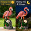Statue de jardin flamant rose en résine avec projecteur, figurine d'extérieur 10 po pour sentier de jardin