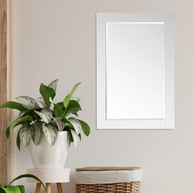 Ivy Wood Wall Mirror, 36" x 24", White