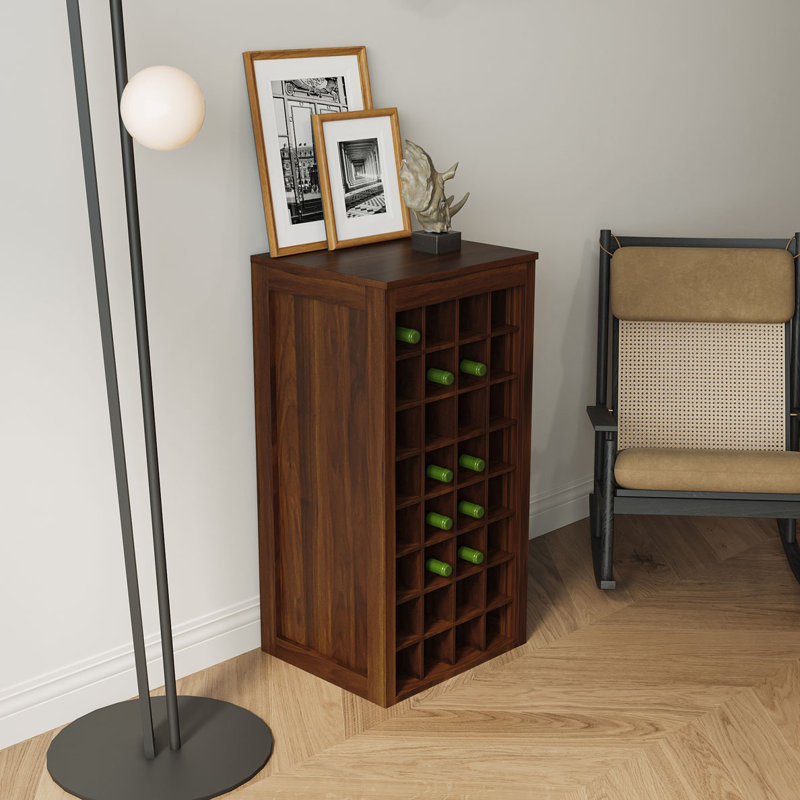 modular 32 wine bar cabinet Buffet Cabinet, Walnut Brown