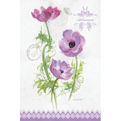 Flower Study On Lace I by Elissa Della-Piana - Wrapped Canvas Print