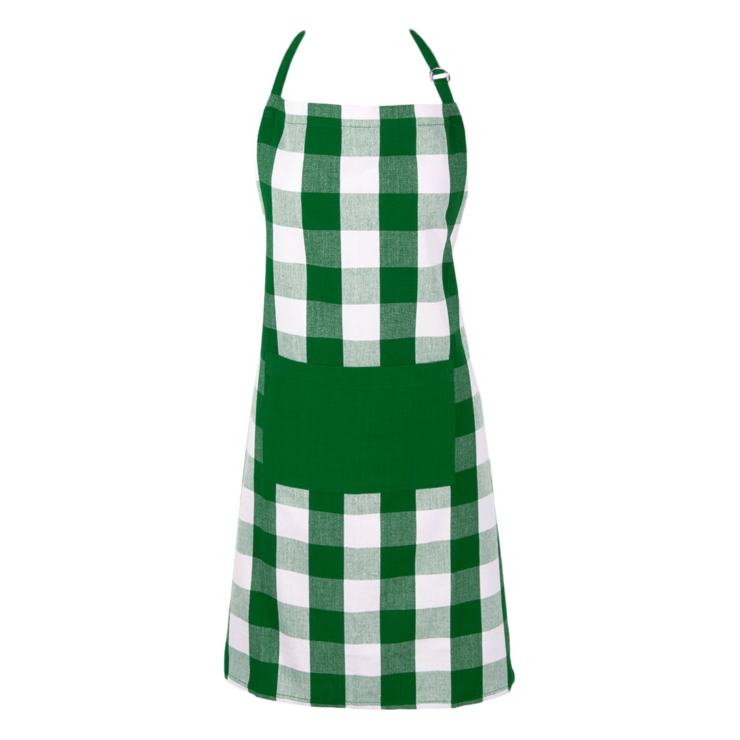 Wolsingham Plaid Cotton Apron Sets Gracie Oaks Color: Shamrock Green