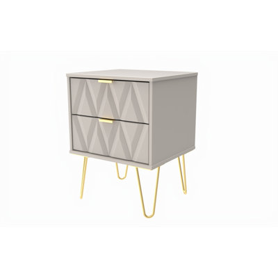 Fully Assembled Lathbury 2 - Drawer Nightstand in Mushroom