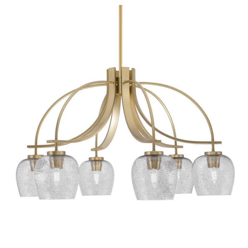 Lustre Cavella Light, H 17,75 po x l 30 po x P 30 po, Laiton New Age, 6