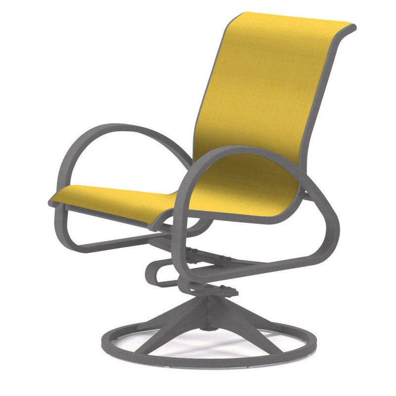 Aruba 1 Outdoor Dining Armchair, Textured Black, Yellow 43D