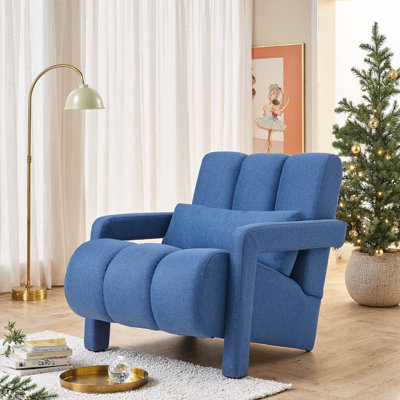 Chaise d'appoint rembourrée en lin pour le salon, la chambre à coucher, confort ergonomique, structure en pin durable