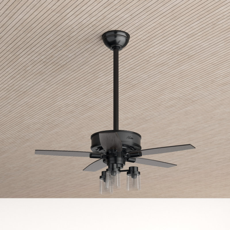Bennett 52" 5 - Blade Standard Ceiling Fan With Lights, Matte Black