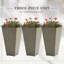 3 pots de fleurs gris, pots de fleurs de 28 po de hauteur avec drainage pour terrasse de patio, drainage en polypropylène, de 3
