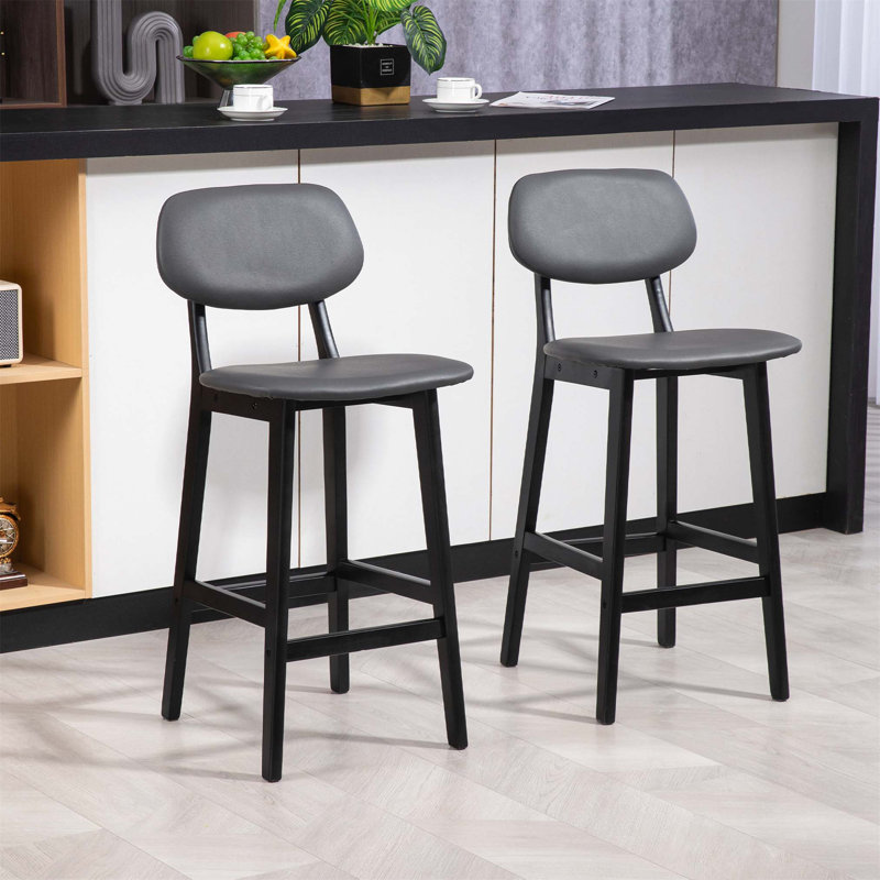 Bigvai Counter Stool with Solid Wood Frame, Grey