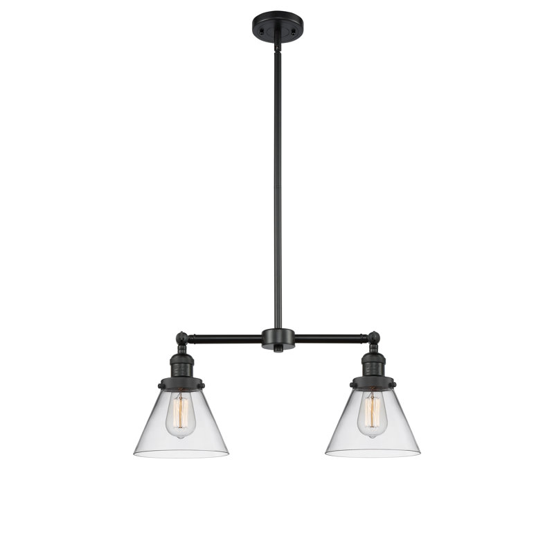 Callahan 2 - Light Kitchen Island Pendant, No Bulb Included, Clear, Matte Black
