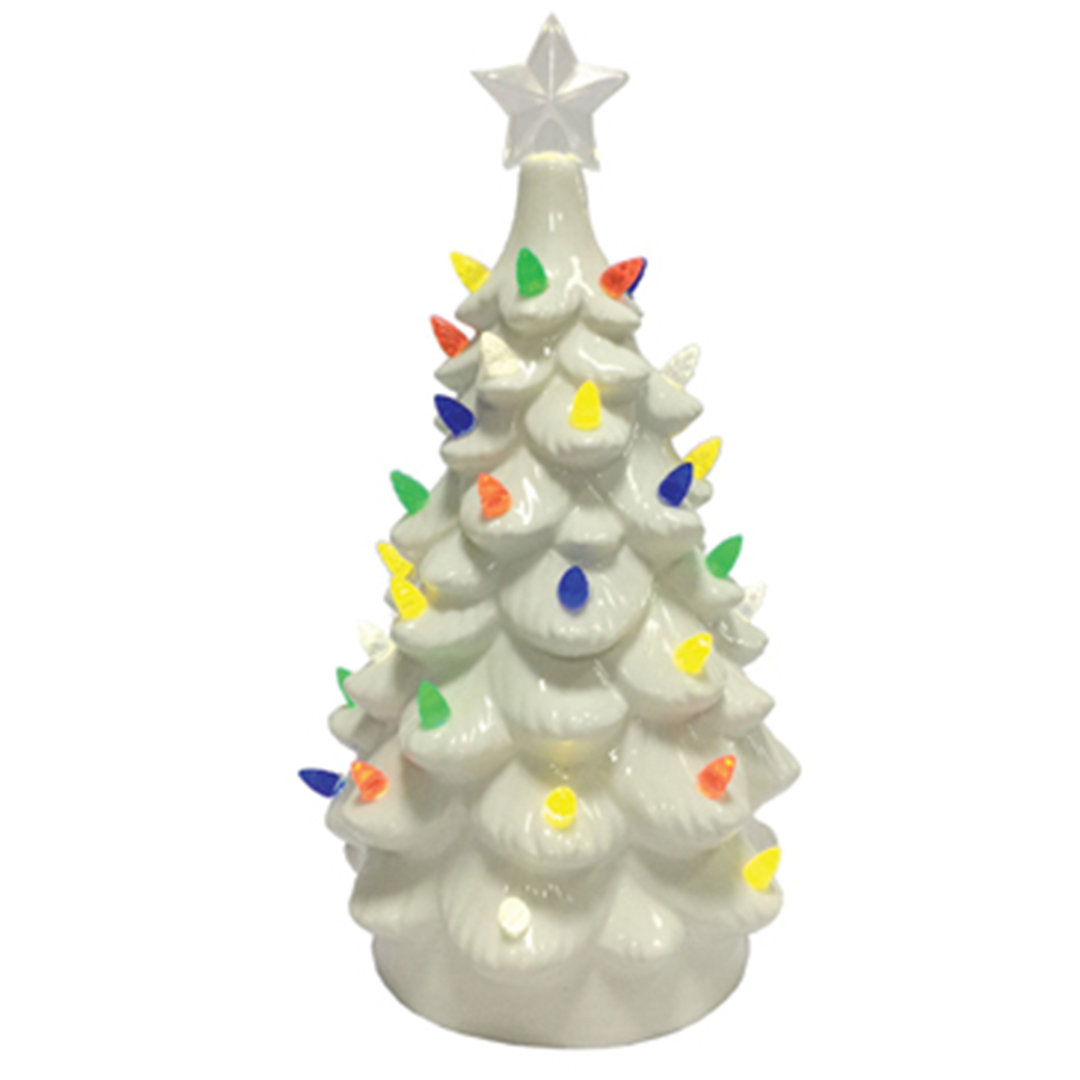 14" LED White Ceramic Tree The Holiday Aisle®