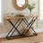 55" Industrial Console Table, Sturdy Solid Rust-Proof Metal Frame & Spacious Multi-Zone Storage Spaces, Scratch-Resistant Waterproof Finish, Fits Entryway, Living Room