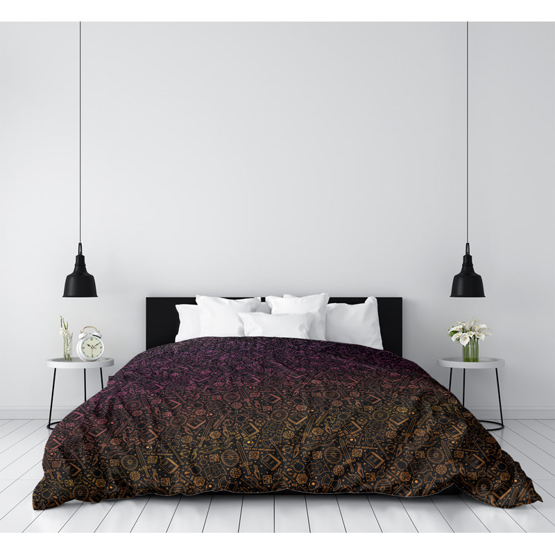 Housse de couette Katelyn Elizabeth Camouflage, Microfibre, Housse de couette pour très grand lit, Rose / orange