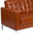 Amjed Contemporary Button Tufted Leather Loveseat w/ Steel Frame-1857383533