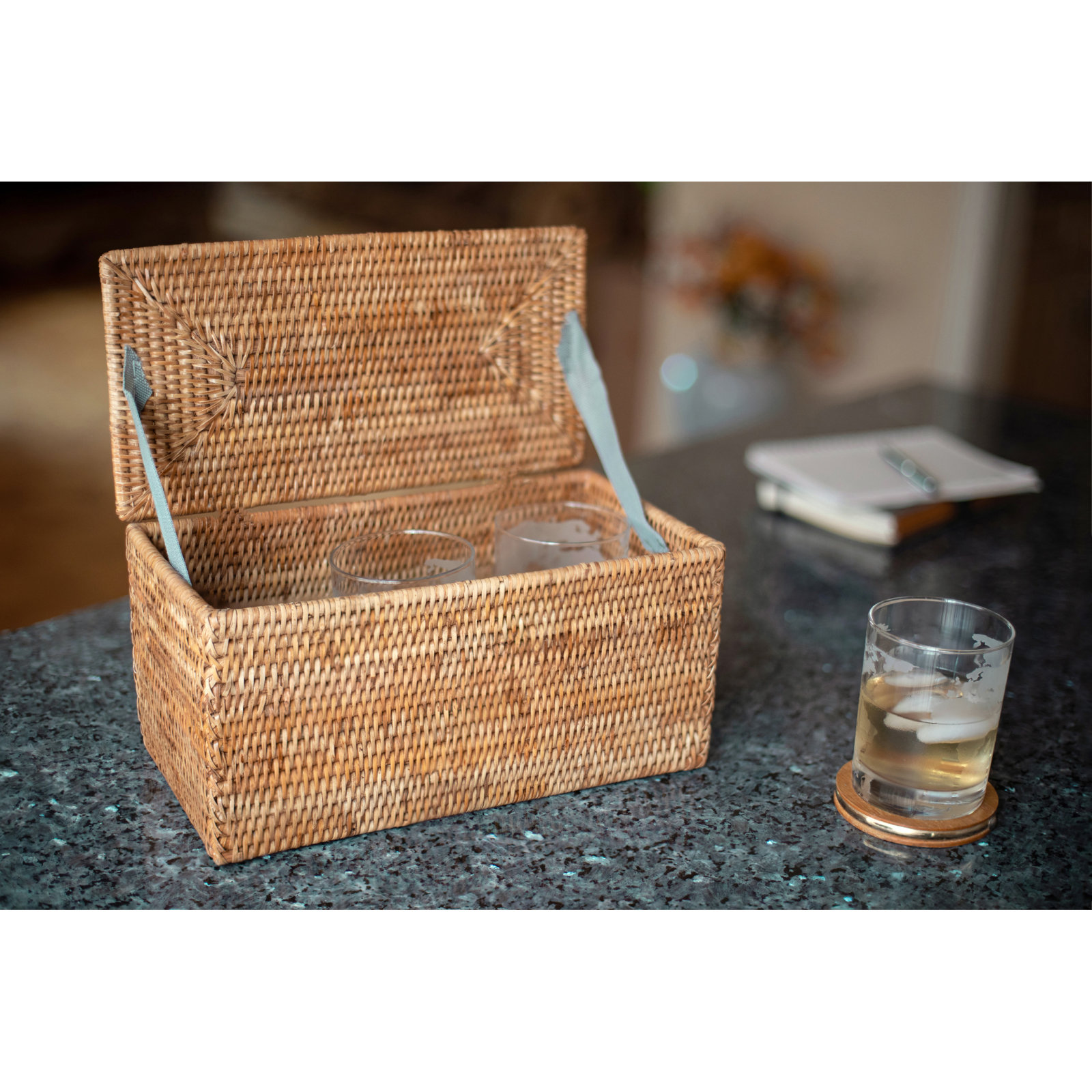 Thisbe Bathroom Storage Container, Honey Brown