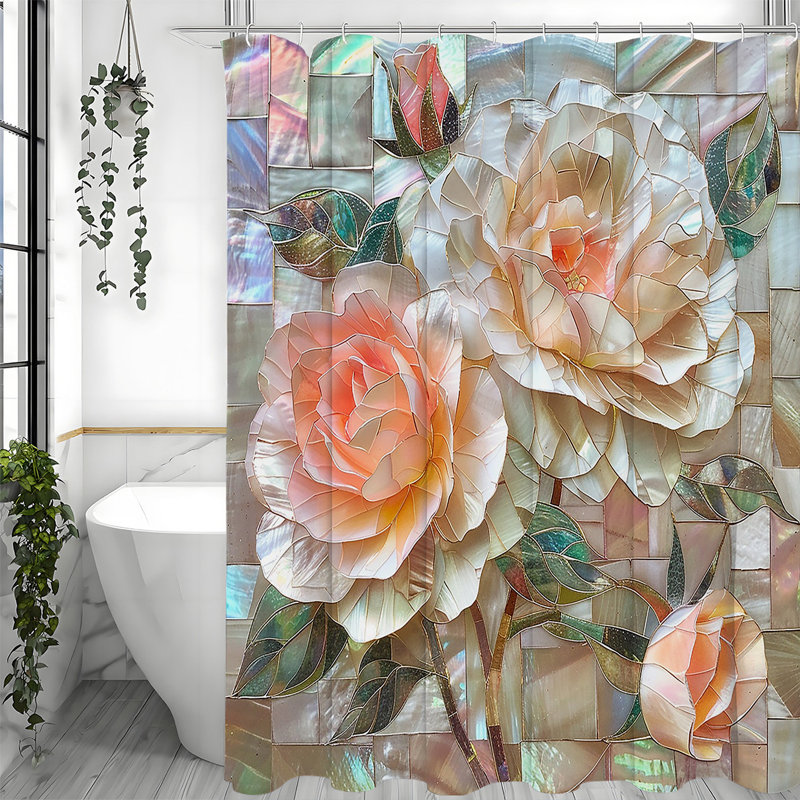 Shower Curtains with Hooks Included
