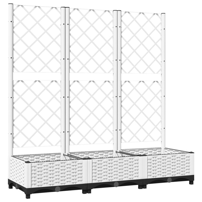 Latitude Run® Garden Planter With Trellis PP, White, 47.8" H x 47.2" W x 15.7" D, Without Wheels