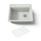 Riverby® 25" L x 22" W x 9-5 8" Bar Kitchen Sink with Basin Rack