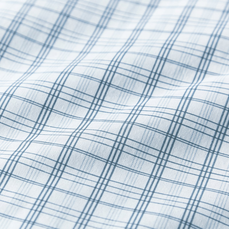 Tranquil Check Duvet Cover Set, Blue Chequered, Single Duvet Cover + 1 Pillowcase
