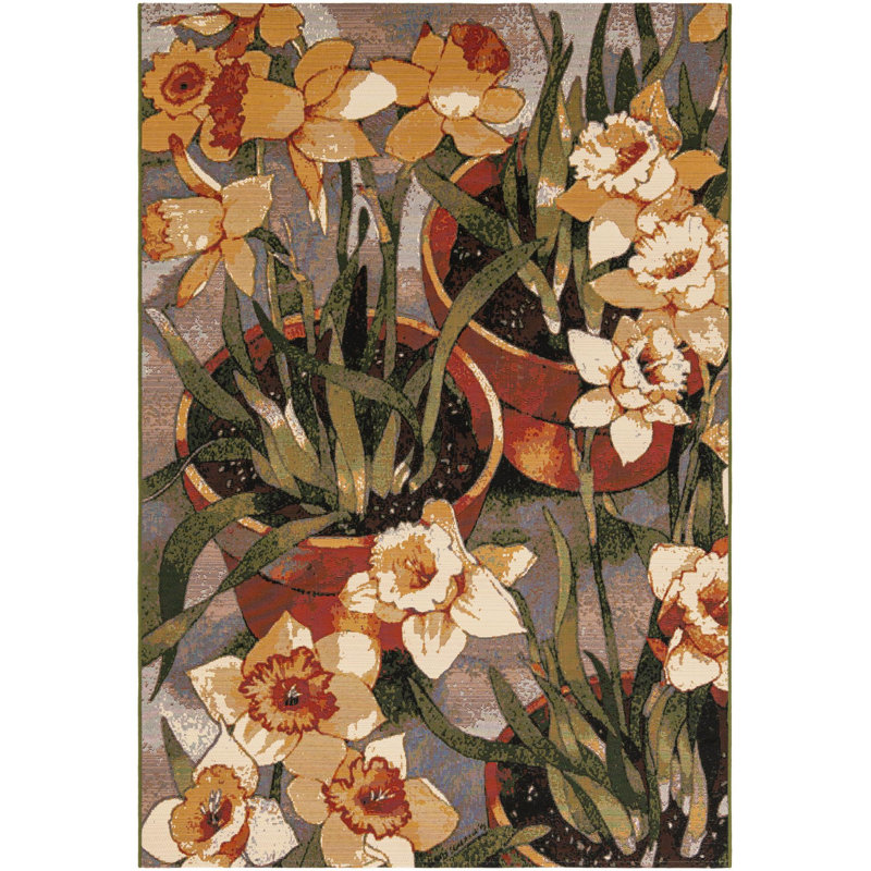  Verdure Outdoor Botanical Rug, Rectangle 5'1" x 8'