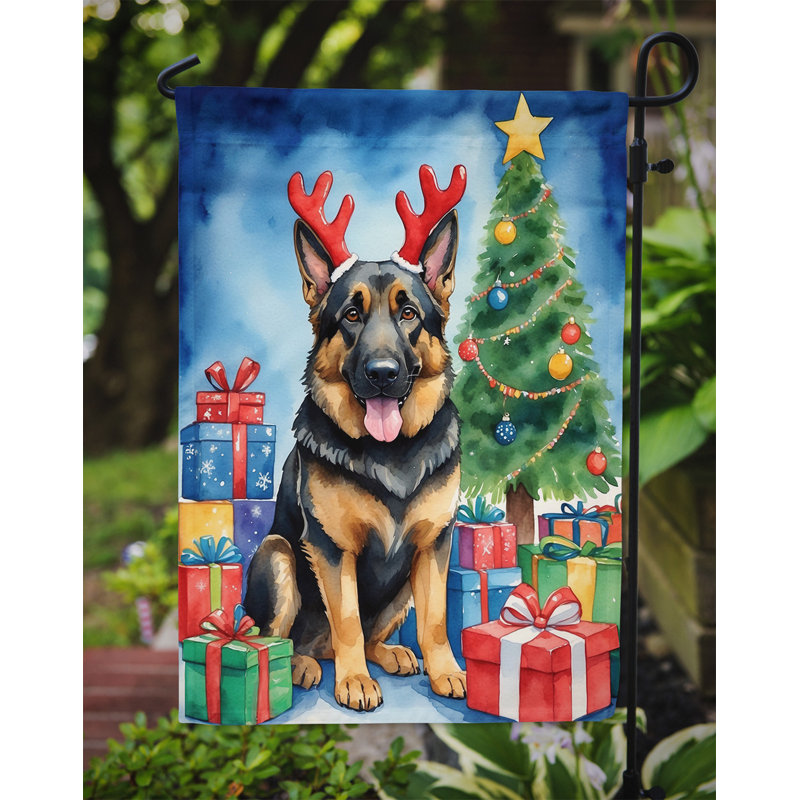Drapeau de Noël renne de jardin, Berger allemand