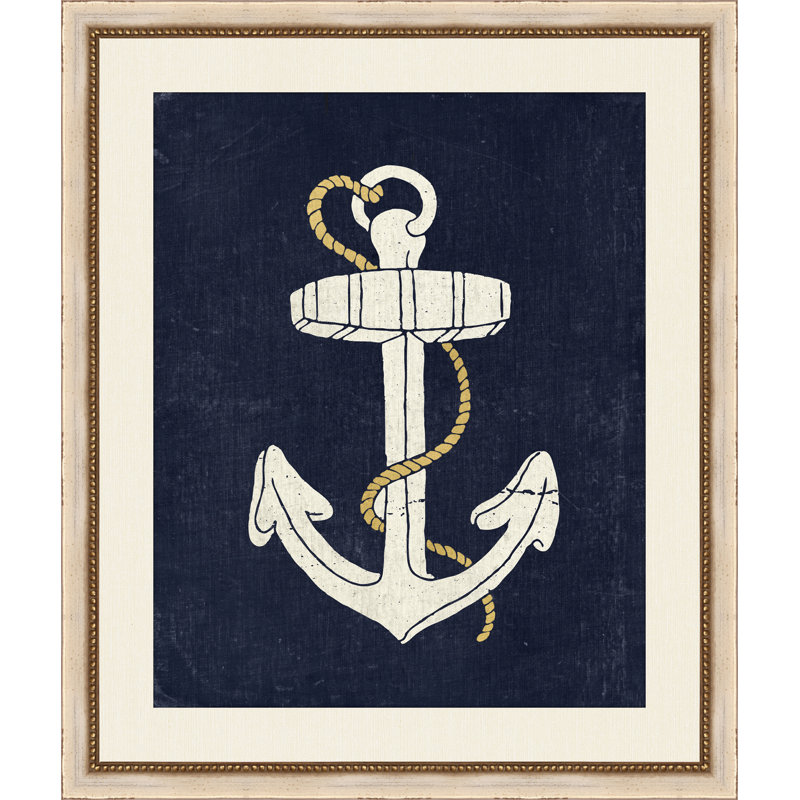 Gold Nautical Elements 2 Framed Painting