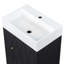 Meuble-lavabo moderne avec lavabo en céramique, porte à motif de losanges, poignée dorée, tablettes de rangement latérales et barre à serviettes pour les petits espaces-617659782