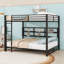 Metal Bunk Bed With Storage Cabinets And LED Lights