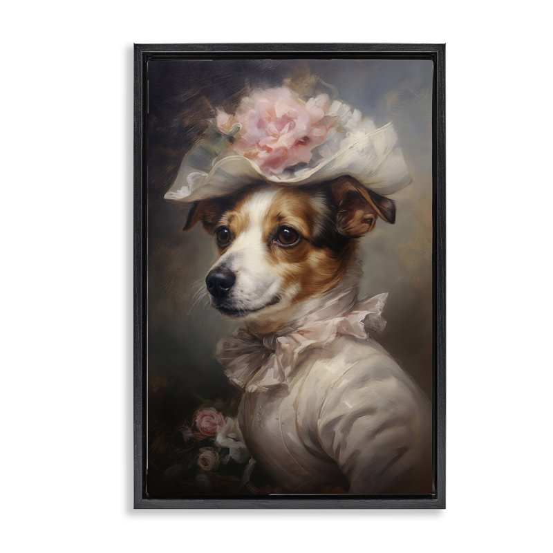 Cadre flottant Jack Russel Terrier, Cadre flottant noir de jais, H 25 po x l 17 po