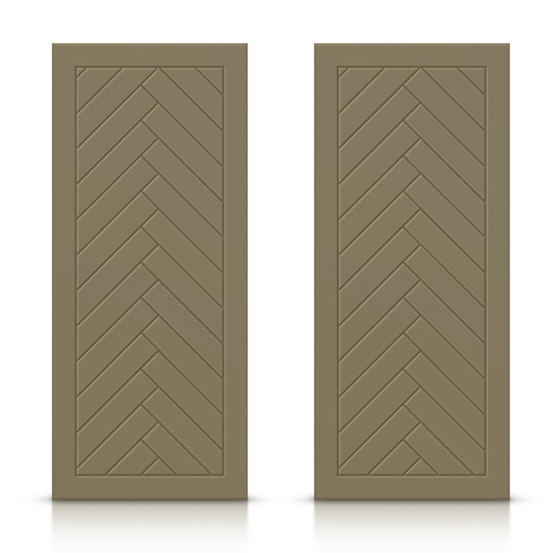 Portes de placard coulissantes à panneaux, Vert olive, 60 po x 80 po